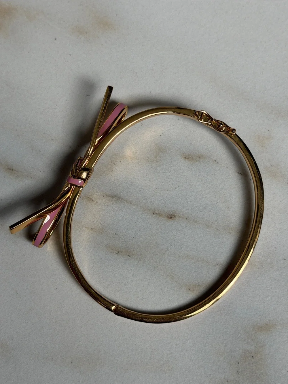 Kate Spade Skinny Mini Bow Bangle Pink Gold